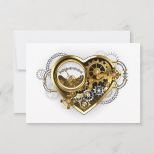 Steampunk Heart with a Manometer Save The Date
