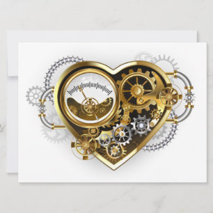 Steampunk Heart with a Manometer Save The Date