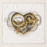 Steampunk Heart with a Manometer Scarf<br><div class="desc">Mechanical,  volumetric,  steampunk heart with pressure gauge,  steel and gold gears on white background. Steampunk style.</div>