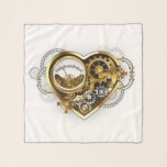 Steampunk Heart with a Manometer Scarf<br><div class="desc">Mechanical,  volumetric,  steampunk heart with pressure gauge,  steel and gold gears on white background. Steampunk style.</div>