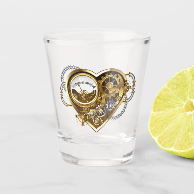 Steampunk Heart with a Manometer Shot Glass (Front)
