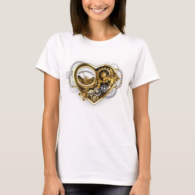 Steampunk Heart with a Manometer T-Shirt (Front)
