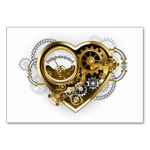 Steampunk Heart with a Manometer Table Number