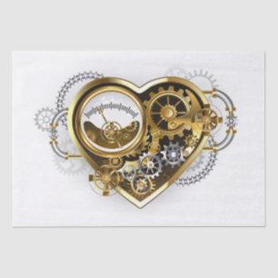 Steampunk Heart with a Manometer Tissue Paper