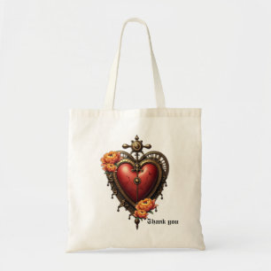 Steampunk Heart with Flowers. Tote Bag