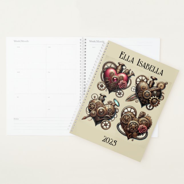 Steampunk Hearts Planner (Display)