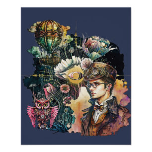 Steampunk Hero - A Collage Poster