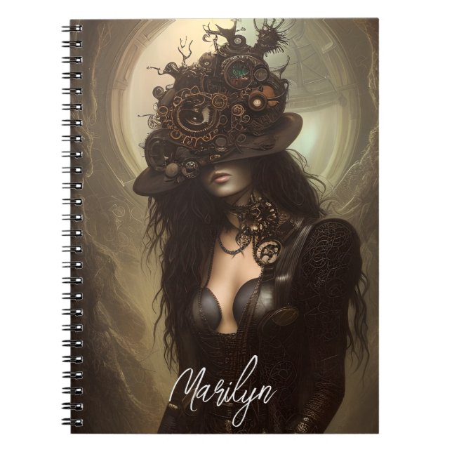 Steampunk Hide Your Eyes Original Artwork   Notebook (Front)