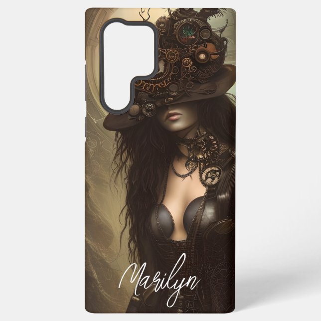 Steampunk Hide Your Eyes Original Artwork  Samsung Galaxy S22 Ultra Case (Back)