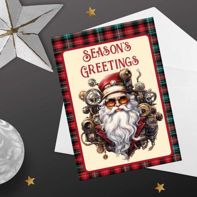 Steampunk Hipster Santa Holiday Card (Creator Uploaded)