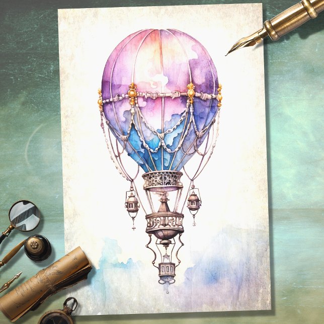 Steampunk Hot Air Balloon 2 Decoupage Paper (Creator Uploaded)