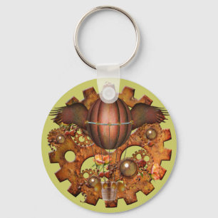Steampunk Hot Air Balloon Key Ring
