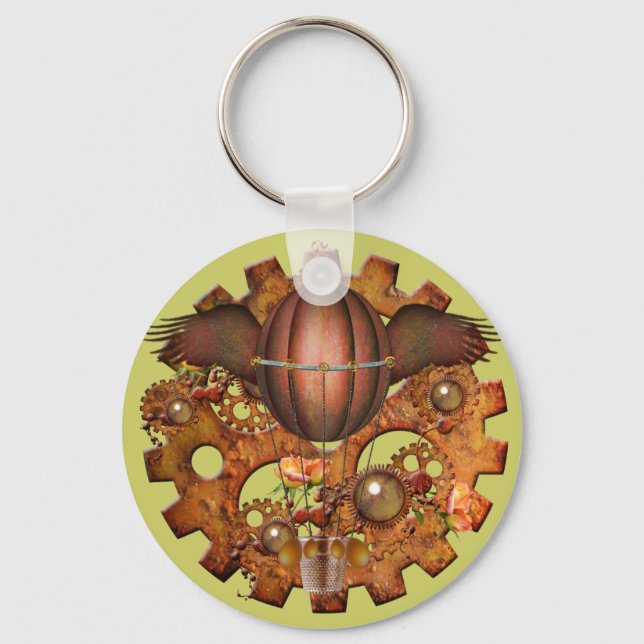 Steampunk Hot Air Balloon Key Ring (Front)