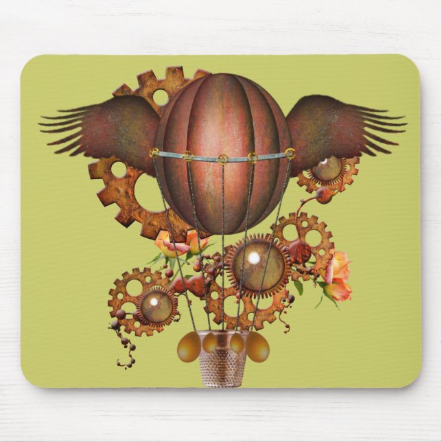 Steampunk Hot Air Balloon Mouse Pad (Front)