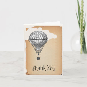 Steampunk Hot Air Balloon Wedding Thank You Card