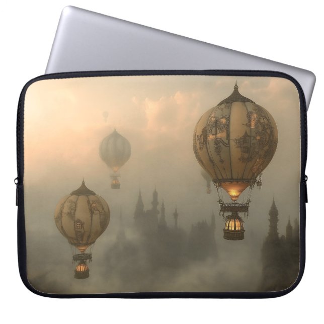 Steampunk Hot Air Balloons Laptop Sleeve (Front)