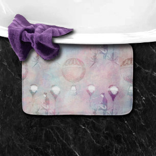 Steampunk Hot Air Balloons   Vintage Feminine Bath Mat