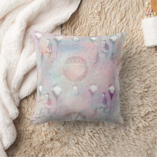 Steampunk Hot Air Balloons Vintage Feminine Cushion