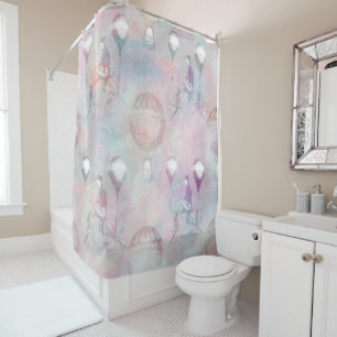 Steampunk Hot Air Balloons Vintage Feminine Shower Curtain