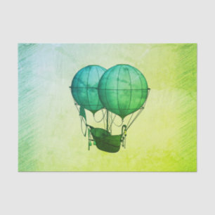 Steampunk Hot Air Balloons with Ship Green Tissue Paper