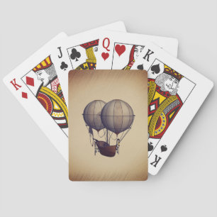 Steampunk Hot Air Balloons with Ship Playing Cards