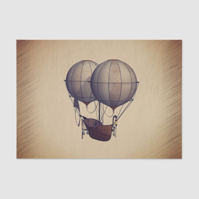 Steampunk Hot Air Balloons with Ship  Tissue Paper (Front)