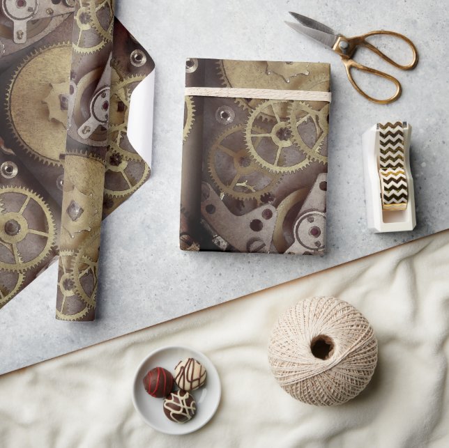 Steampunk Industrial Clock Gears Wrap/Craft Paper (Crafts)