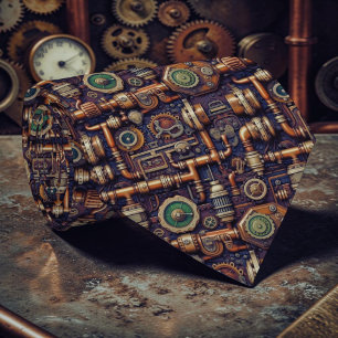 Steampunk Industrial Custom Necktie Tie