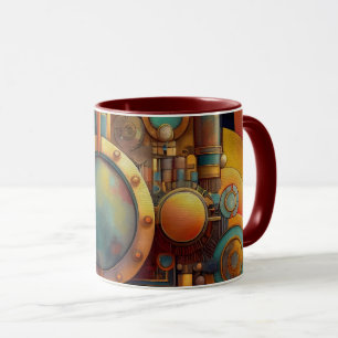 Steampunk Industrial Geometry Art Mug