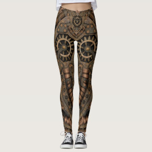 Steampunk Industrial Vintage Clockwork Leggings