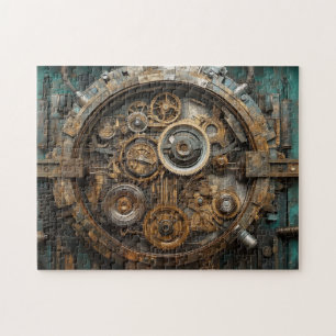 Steampunk inner workings of large clock jigsaw puzzle