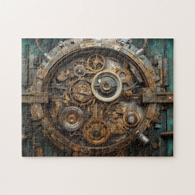 Steampunk inner workings of large clock jigsaw puzzle (Horizontal)