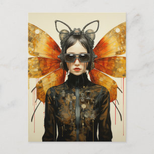 Steampunk Insect Woman Postcard