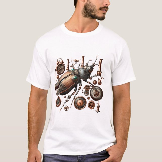 Steampunk Insects Design T-shirt (Front)