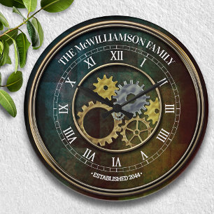 Steampunk Inspired Personalised Large Clock