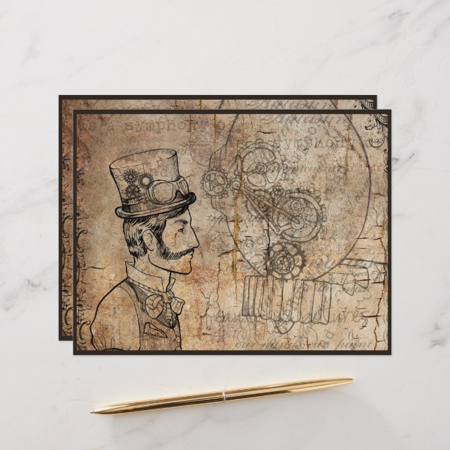 Steampunk Inventor Top Hat Scientist Clockwork (Front/Back In Situ)