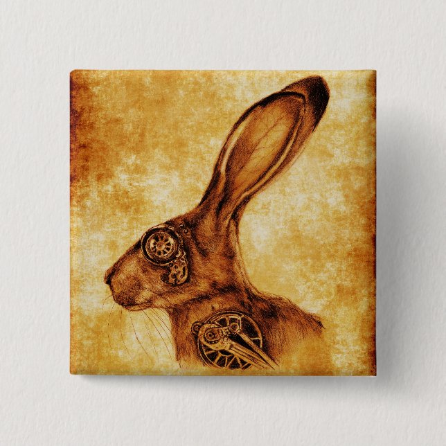 STEAMPUNK JACK 15 CM SQUARE BADGE (Front)