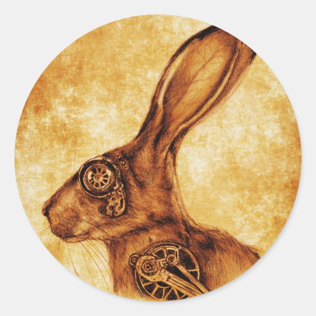 STEAMPUNK JACK CLASSIC ROUND STICKER (Front)