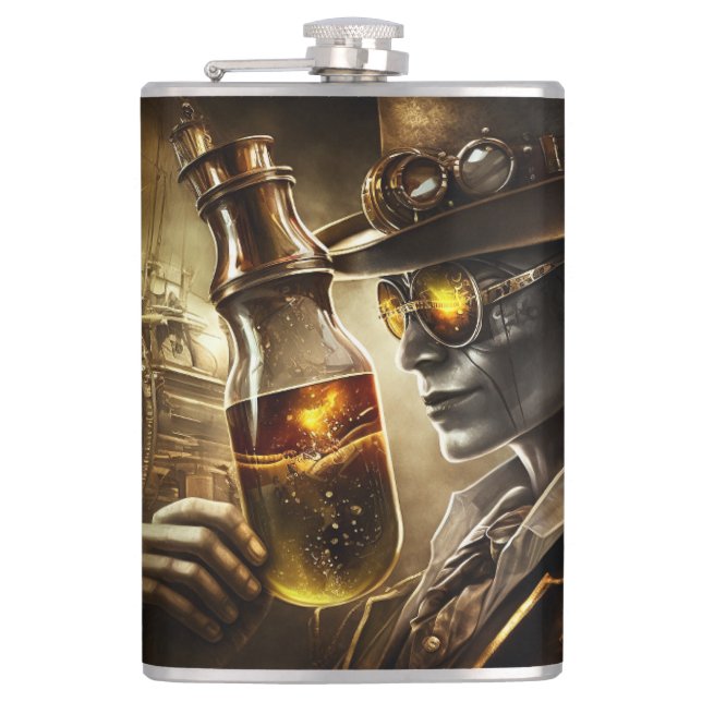 Steampunk Jazz Hip Flask (Front)