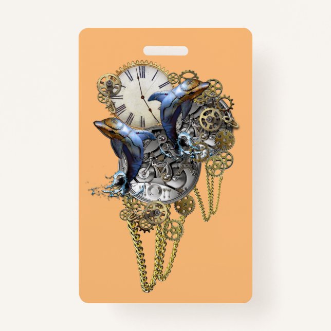 Steampunk Jewellery, time-piece Baby Bodysuit ID Badge (Front)