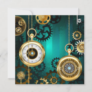 Steampunk Jewellery Watch on a Green Background