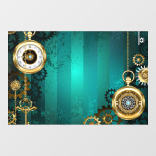 Steampunk Jewellery Watch on a Green Background