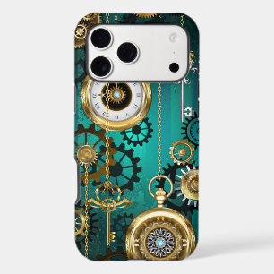 Steampunk Jewellery Watch on a Green Background