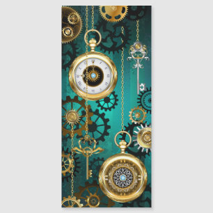 Steampunk Jewellery Watch on a Green Background