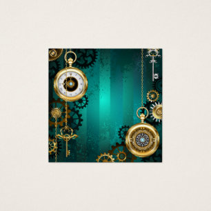 Steampunk Jewellery Watch on a Green Background
