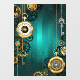 Steampunk Jewellery Watch on a Green Background
