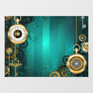 Steampunk Jewellery Watch on a Green Background