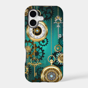 Steampunk Jewellery Watch on a Green Background