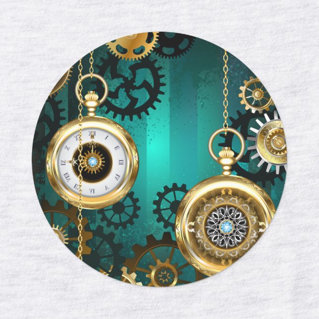 Steampunk Jewellery Watch on a Green Background (Design 1)