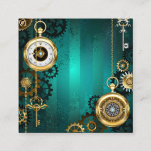 Steampunk Jewellery Watch on a Green Background Appointment Card